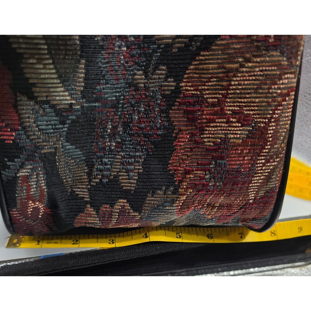 Vintage Jaguar Floral Tapestry Travel Bag Carry On Shoulder Weekender Luggage - Picture 2 of 4